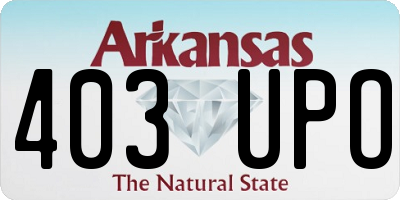 AR license plate 403UPO