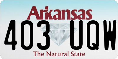 AR license plate 403UQW
