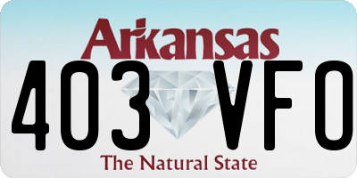 AR license plate 403VFO