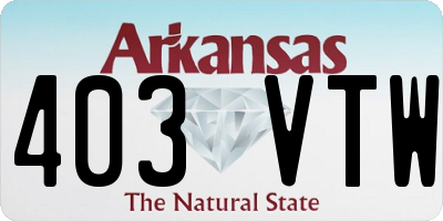 AR license plate 403VTW