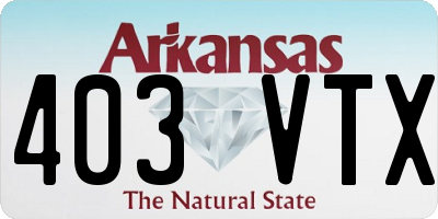 AR license plate 403VTX