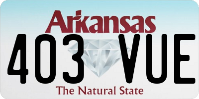 AR license plate 403VUE