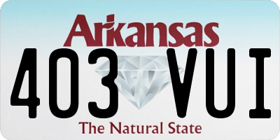 AR license plate 403VUI