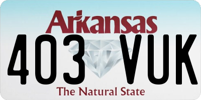 AR license plate 403VUK
