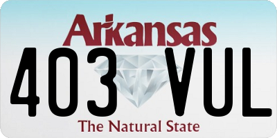 AR license plate 403VUL