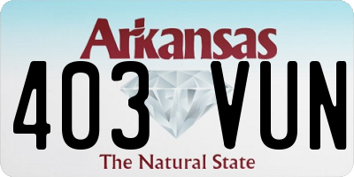 AR license plate 403VUN