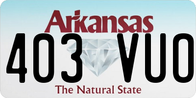AR license plate 403VUO