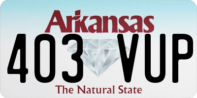 AR license plate 403VUP