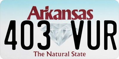 AR license plate 403VUR