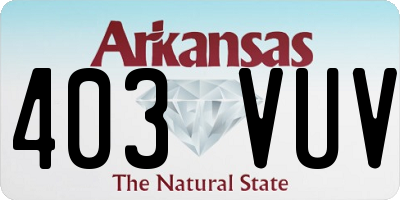 AR license plate 403VUV