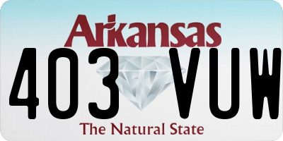 AR license plate 403VUW