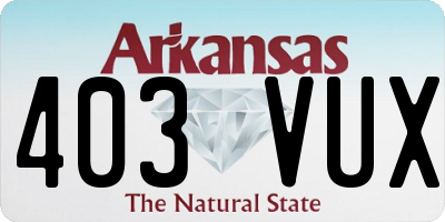 AR license plate 403VUX