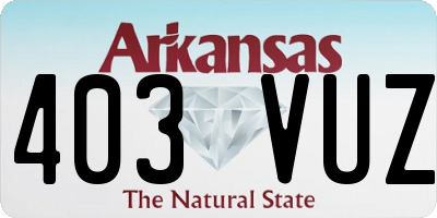 AR license plate 403VUZ