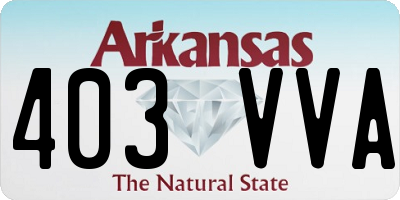 AR license plate 403VVA