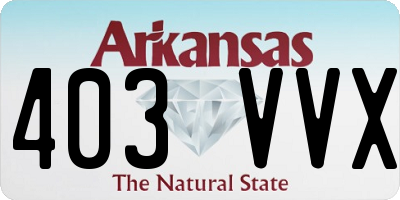 AR license plate 403VVX