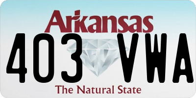 AR license plate 403VWA