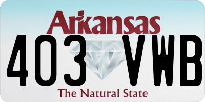 AR license plate 403VWB