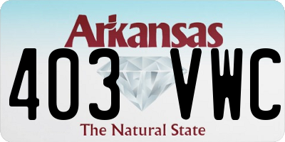 AR license plate 403VWC