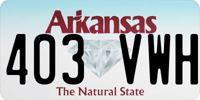 AR license plate 403VWH
