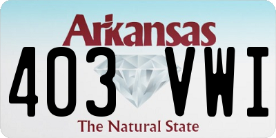 AR license plate 403VWI