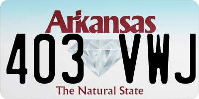 AR license plate 403VWJ
