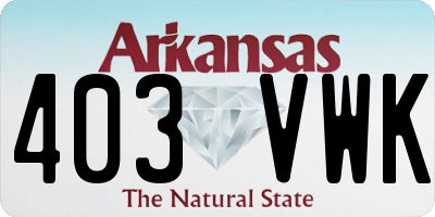 AR license plate 403VWK