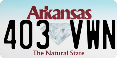 AR license plate 403VWN