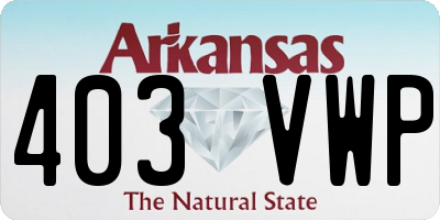 AR license plate 403VWP