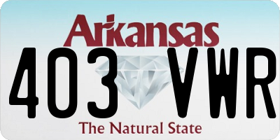 AR license plate 403VWR