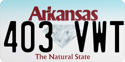 AR license plate 403VWT