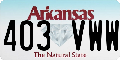AR license plate 403VWW