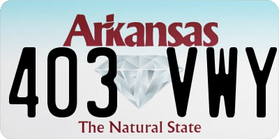 AR license plate 403VWY