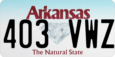 AR license plate 403VWZ