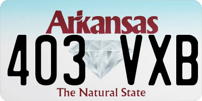 AR license plate 403VXB