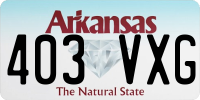 AR license plate 403VXG