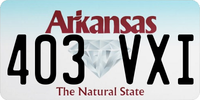 AR license plate 403VXI