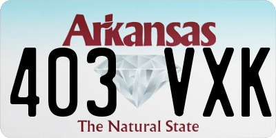 AR license plate 403VXK