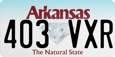 AR license plate 403VXR