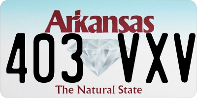 AR license plate 403VXV