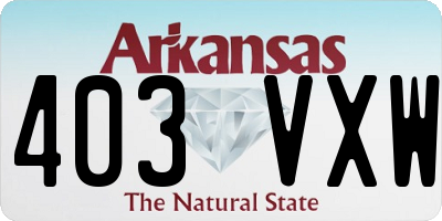 AR license plate 403VXW