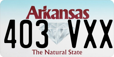 AR license plate 403VXX