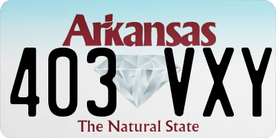 AR license plate 403VXY