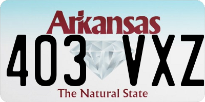 AR license plate 403VXZ