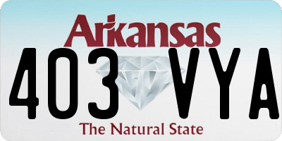 AR license plate 403VYA