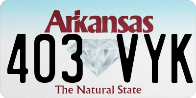 AR license plate 403VYK
