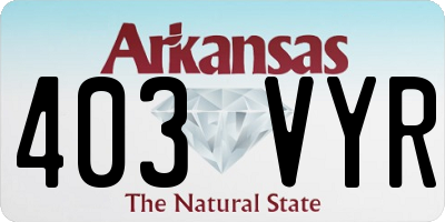 AR license plate 403VYR