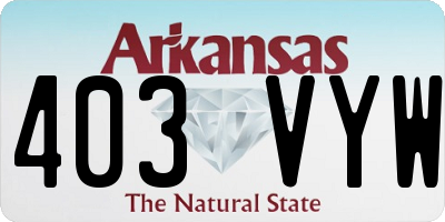 AR license plate 403VYW