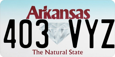 AR license plate 403VYZ