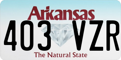 AR license plate 403VZR