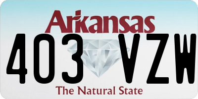 AR license plate 403VZW